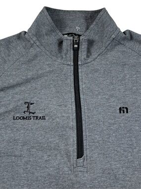 Travis Mathew Quarter Zip Golf Performance Solid Pullover Stretch Grey Men’s L
